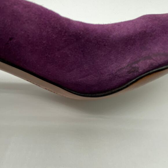 Ferragamo Vintage Purple Suede Heels Size 5.5 Colorful Classic Career‎ Preppy - Picture 7 of 8